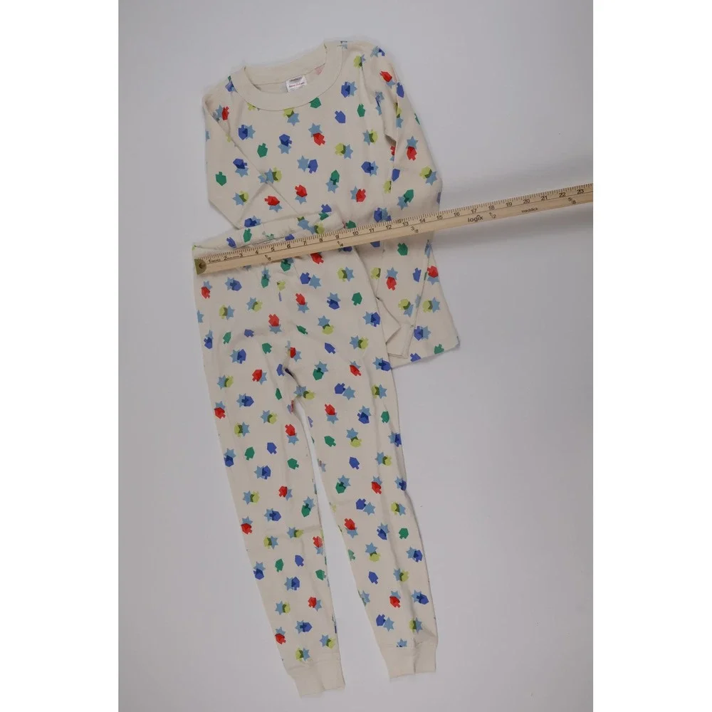 Hanna Andersson Pajamas Hanukkah Dreidel Star of David Cream Organic Cotton